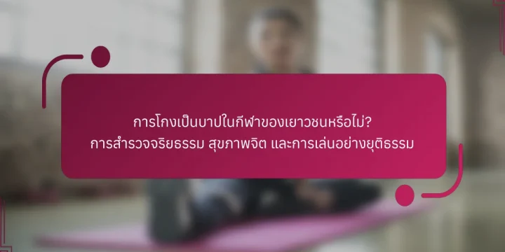 การโกงเป็นบาปในกีฬาของเยาวชนหรือไม่? การสำรวจจริยธรรม สุขภาพจิต และการเล่นอย่างยุติธรรม