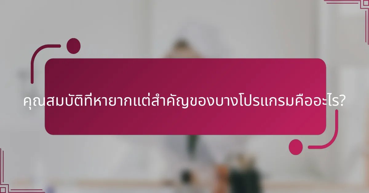 คุณสมบัติที่หายากแต่สำคัญของบางโปรแกรมคืออะไร?
