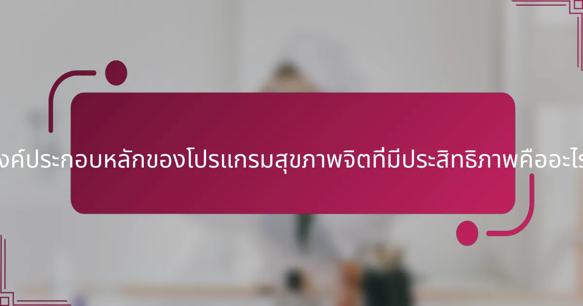 องค์ประกอบหลักของโปรแกรมสุขภาพจิตที่มีประสิทธิภาพคืออะไร?