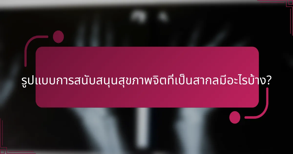 รูปแบบการสนับสนุนสุขภาพจิตที่เป็นสากลมีอะไรบ้าง?